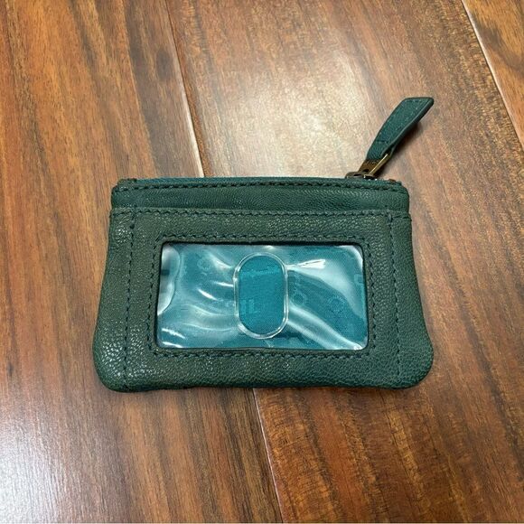 Fossil Vintage Green Leather Wallet Change Purse Wallet - Picture 3 of 4